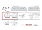 A973 Italian Leather Sofa Collection in Black | J&M Furniture