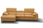 A973b Premium Leather Mini Sectional in Azure Blue | J&M Furniture