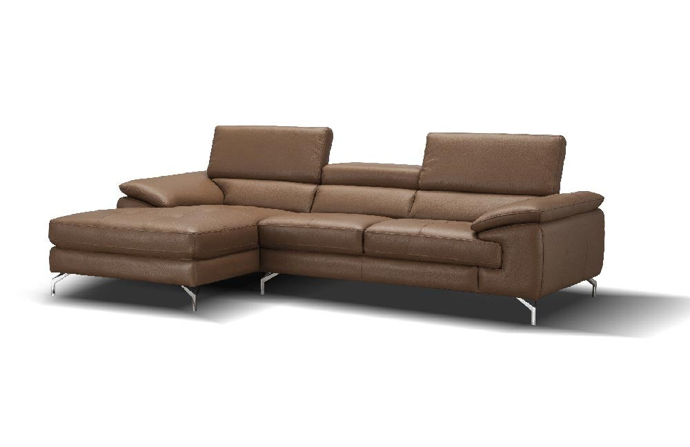 A973b Premium Leather Mini Sectional in Azure Blue | J&M Furniture