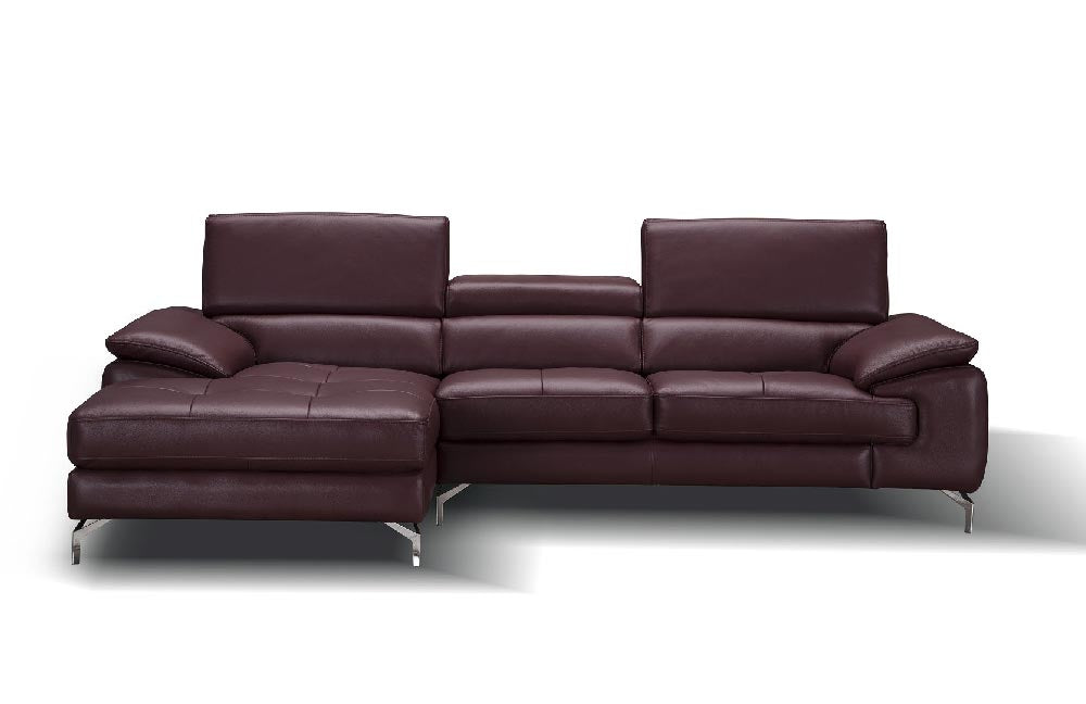 A973b Premium Leather Mini Sectional in Azure Blue | J&M Furniture