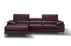 A973b Premium Leather Mini Sectional in Azure Blue | J&M Furniture