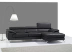 A973b Premium Leather Mini Sectional in Azure Blue | J&M Furniture