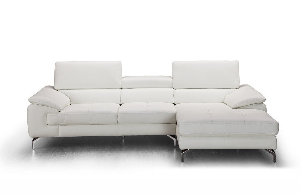 A973b Premium Leather Mini Sectional in Azure Blue | J&M Furniture