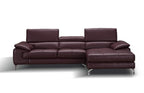 A973b Premium Leather Mini Sectional in Azure Blue | J&M Furniture