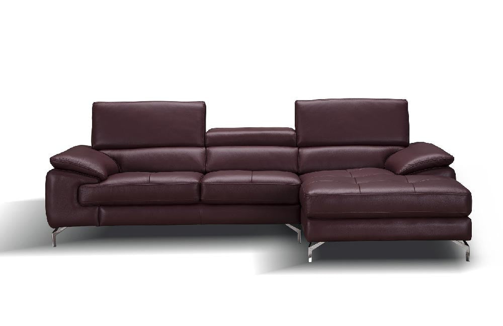 A973b Premium Leather Mini Sectional in Azure Blue | J&M Furniture
