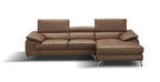A973b Premium Leather Mini Sectional in Azure Blue | J&M Furniture