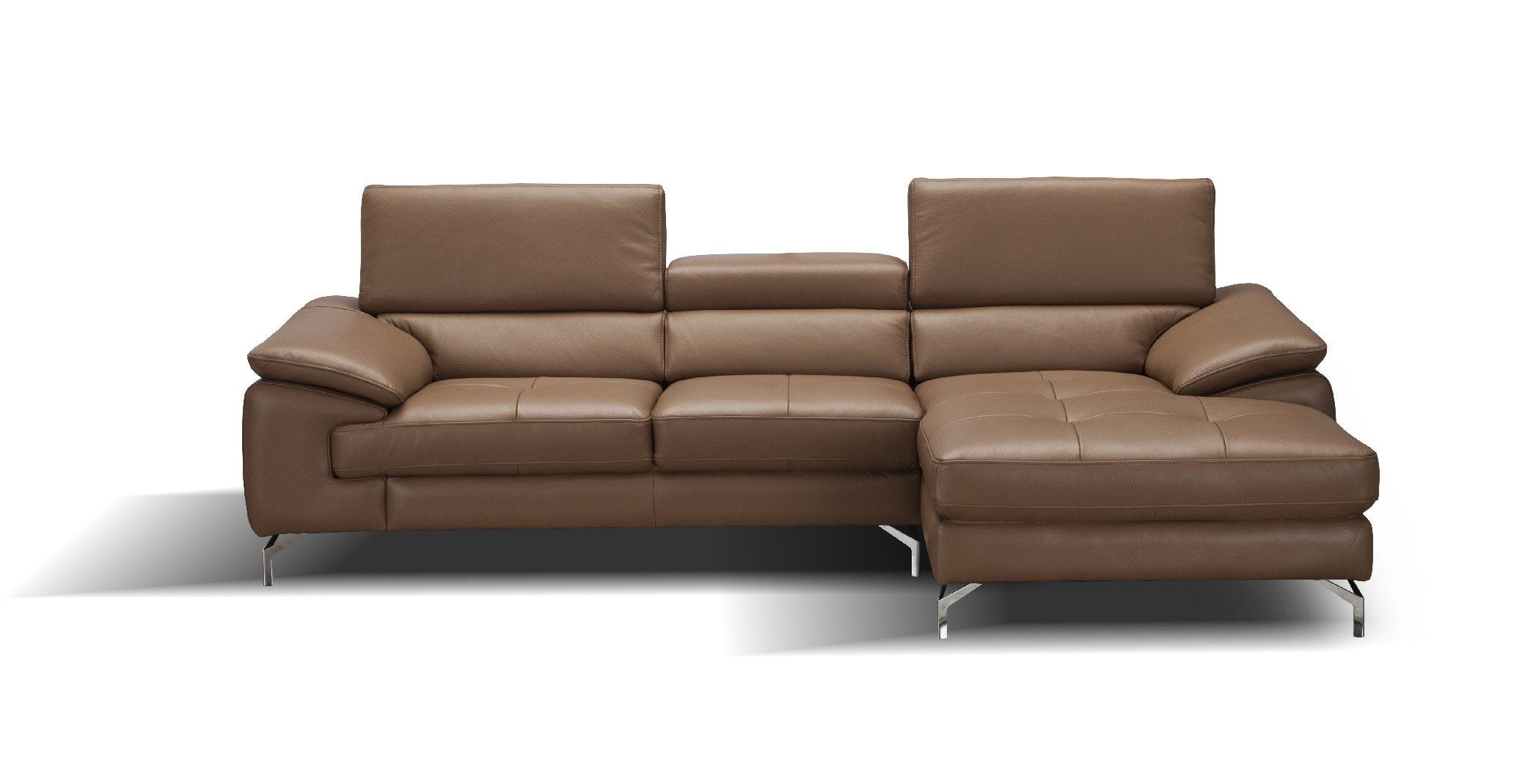 A973b Premium Leather Mini Sectional in Azure Blue | J&M Furniture