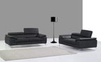 A973 Italian Leather Sofa Collection in Black | J&M Furniture