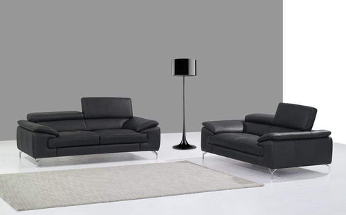 A973 Italian Leather Sofa Collection in Black | J&M Furniture