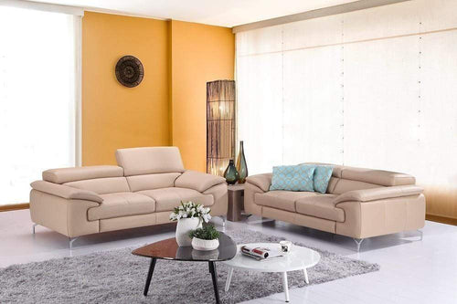 A973 Italian Leather Sofa Collection in Peanut | J&M Furniture