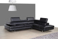 Forza A761 Italian Leather Sectional In Black