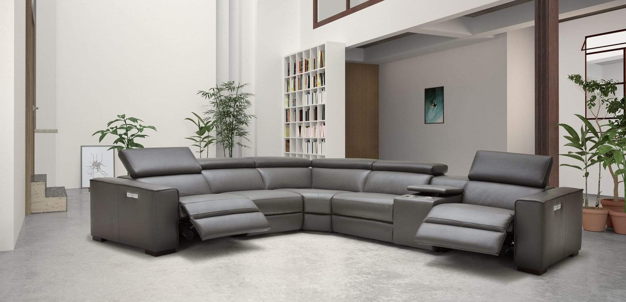 Picasso Motion Sectional in Dark Grey | J&M Furniture