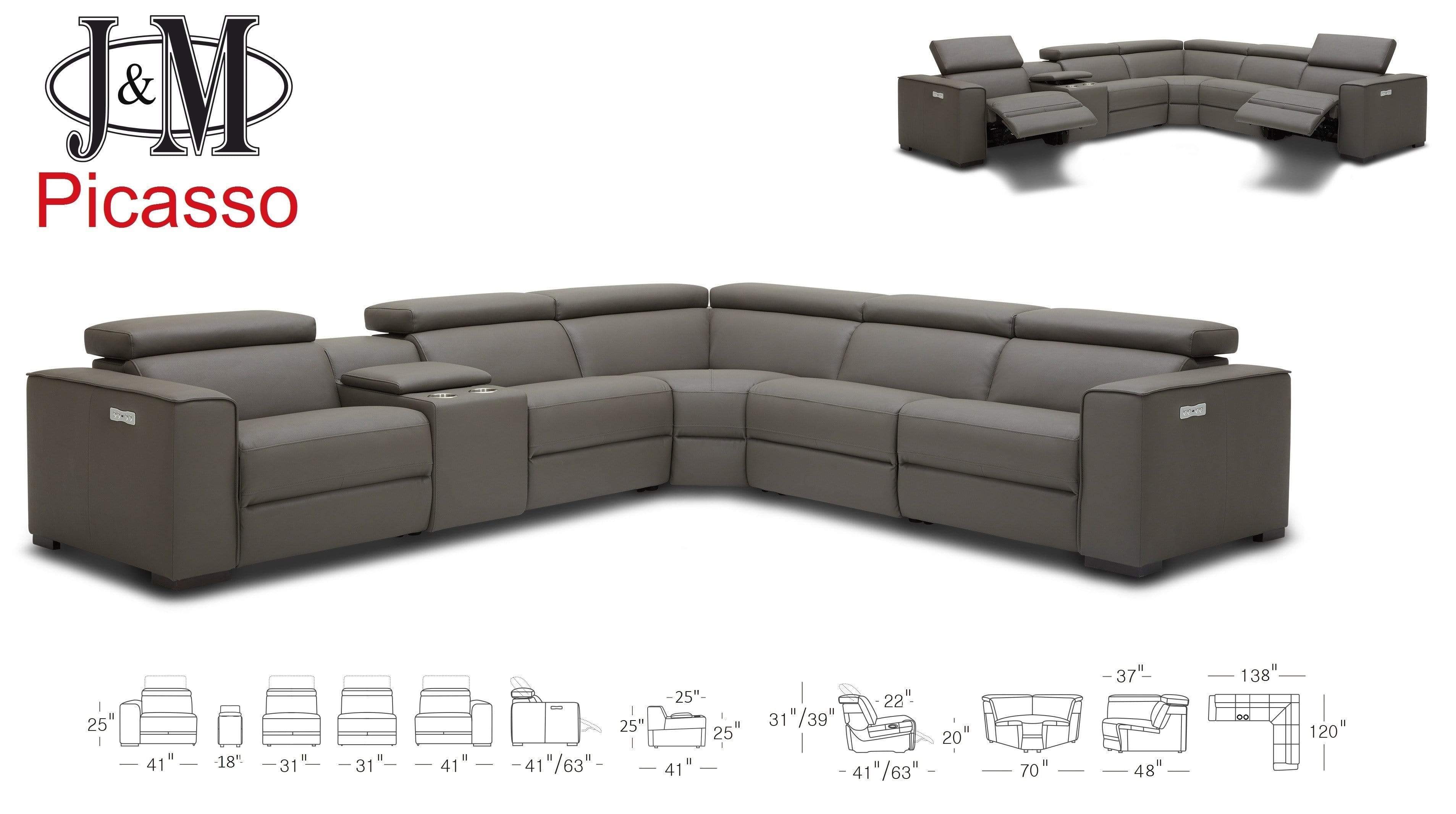 Picasso Motion Sectional in Dark Grey | J&M Furniture