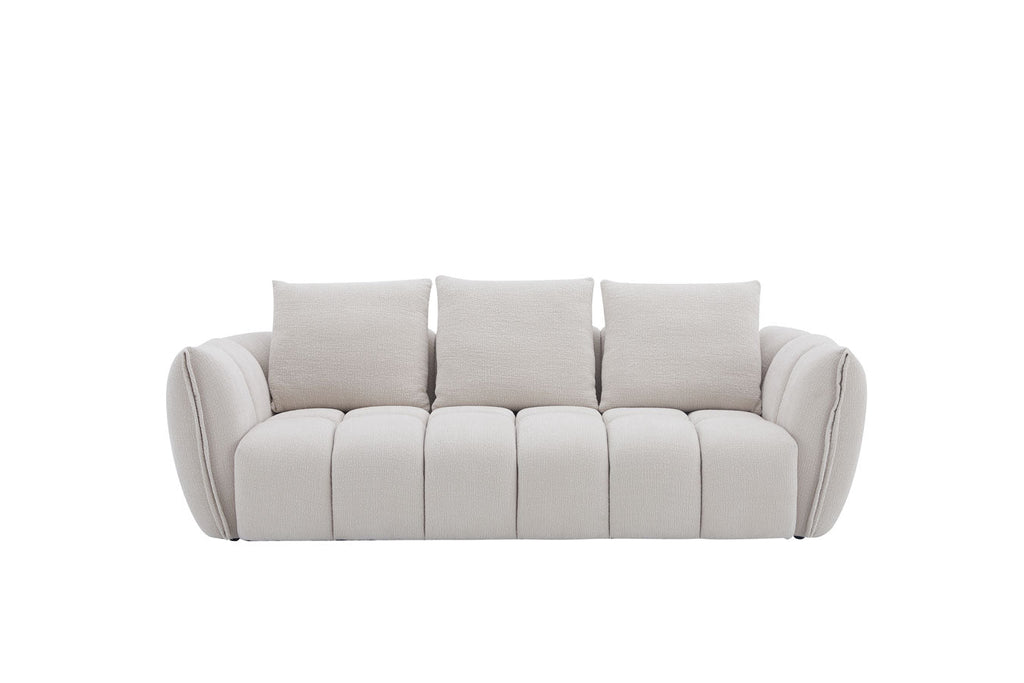 Lennox Fabric Loveseat in Light Grey | J&M Furniture