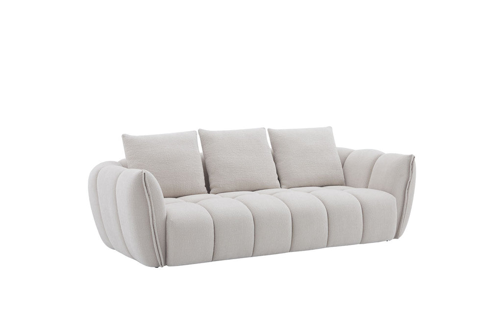 Lennox Fabric Loveseat in Light Grey | J&M Furniture