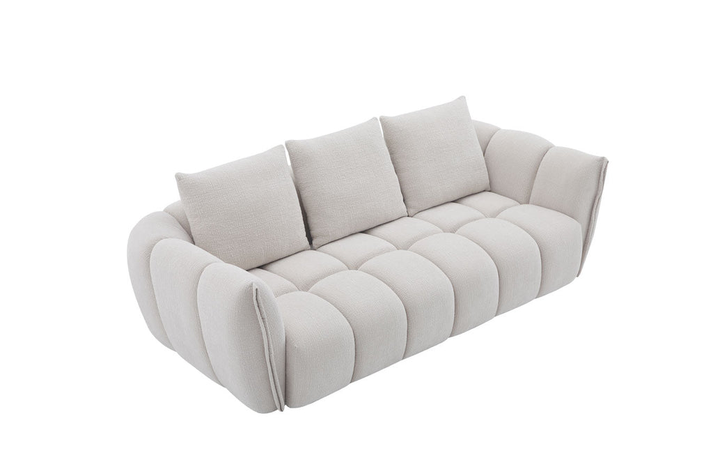 Lennox Fabric Loveseat in Light Grey | J&M Furniture