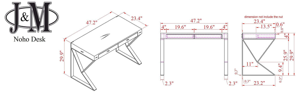 Noho Desk in White | J&M Furniture
