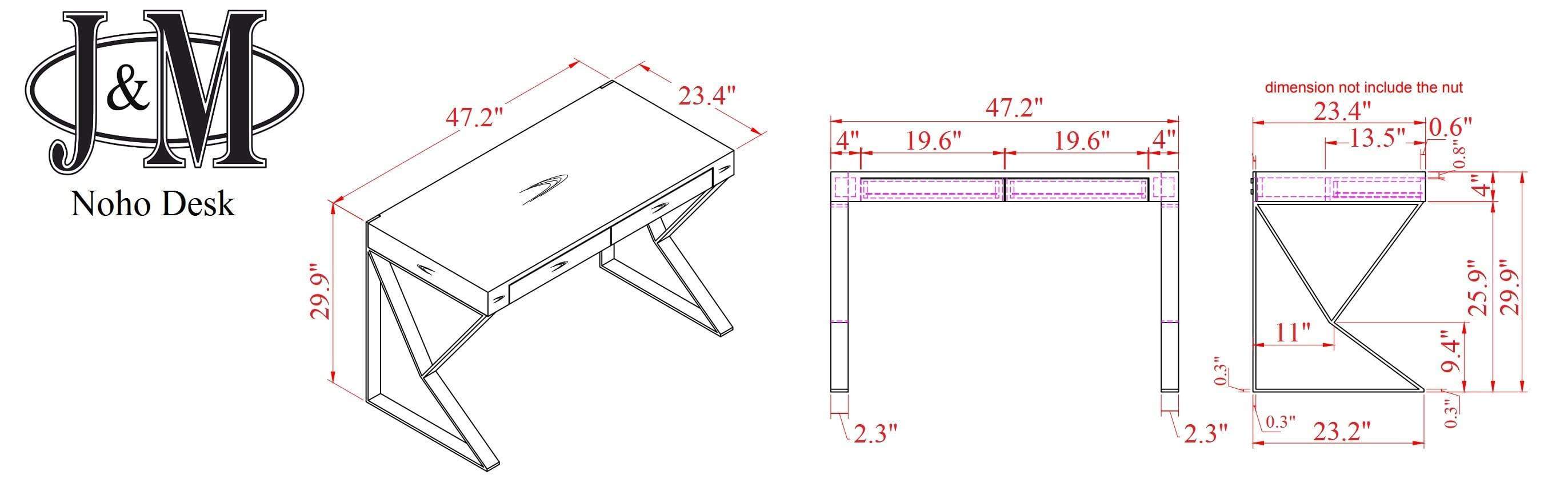 Noho Desk in White | J&M Furniture