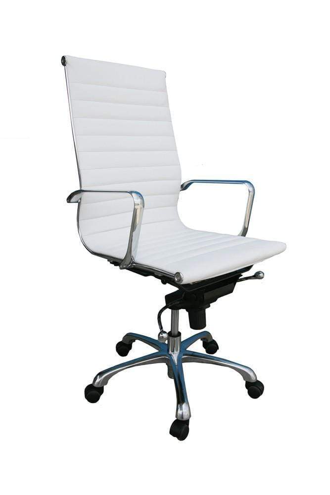 Comfy High Back White Office Chair | J&M Furniture