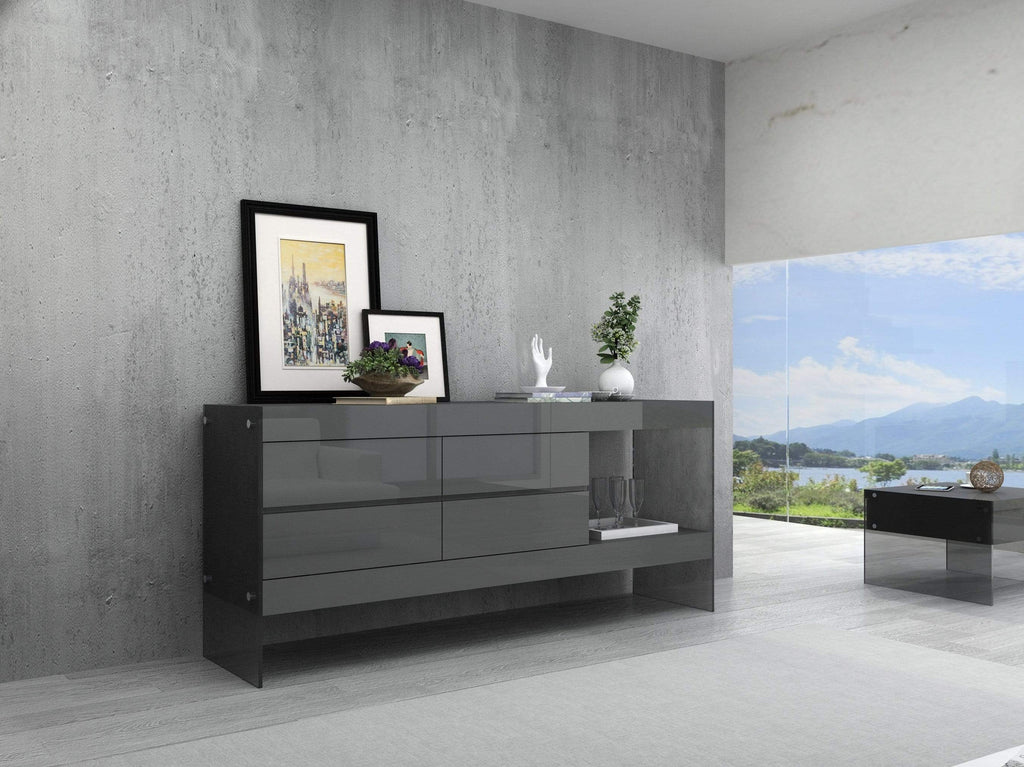 Grey Cloud Modern Buffet in High Gloss