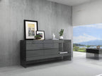 Grey Cloud Modern Buffet in High Gloss