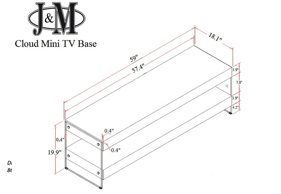 Grey Cloud Mini TV Base in High Gloss | J&M Furniture