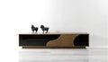 Modern TV Base 101F in Walnut & White | J&M Furniture
