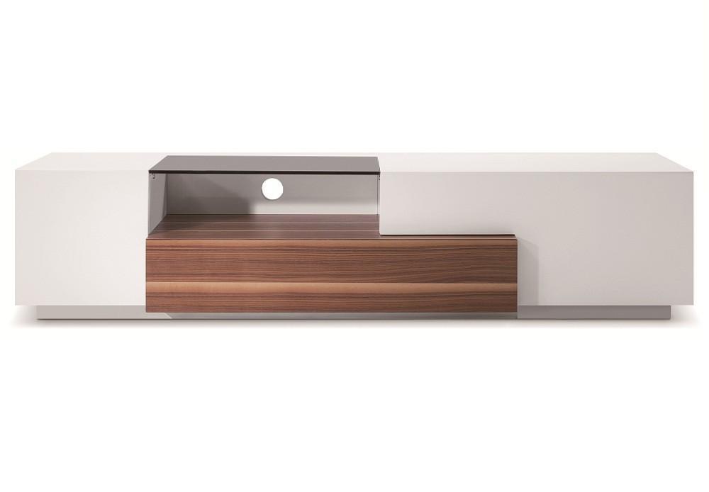 Modern TV Base TV015 In Walnut/White Gloss | J&M Furniture
