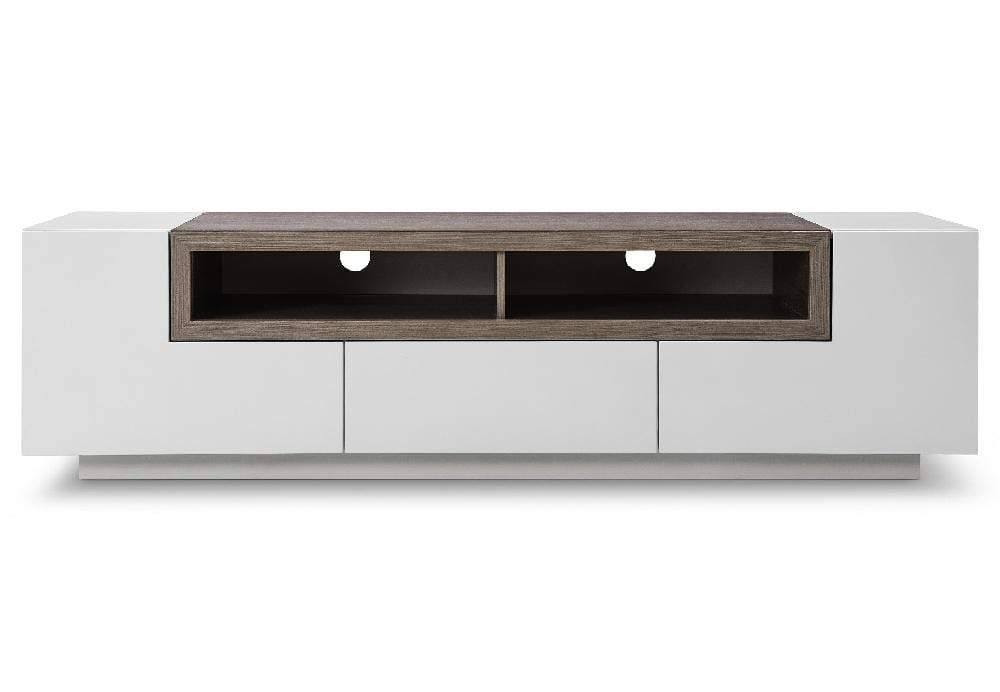 TV Stand TV002 in White Gloss/Grey Veneer | J&M Furniture