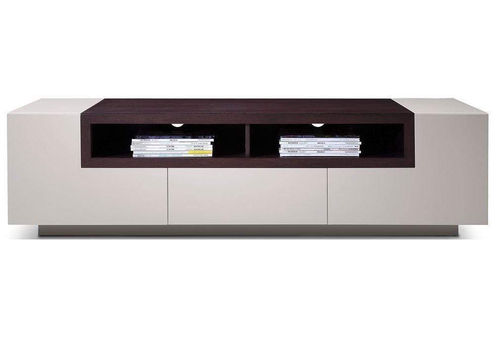 TV Stand TV002 in White Gloss/Grey Veneer | J&M Furniture