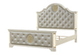 Galaxy Home Jasmine King Bed in with LED in Beige