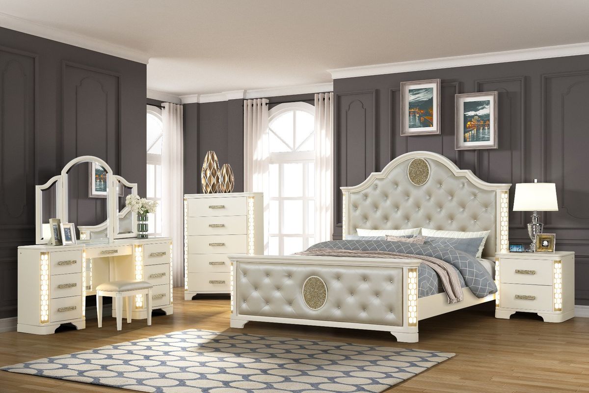 Galaxy Home Jasmine Vanity Set in Beige