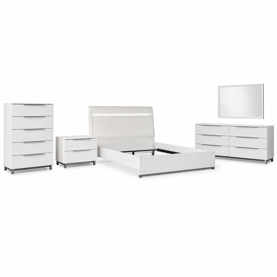 Kimera White LED Italian Bedroom Set