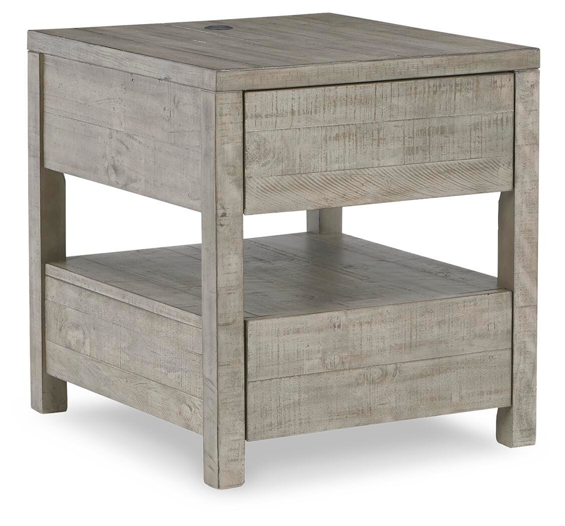 Krystanza gray end table on white background