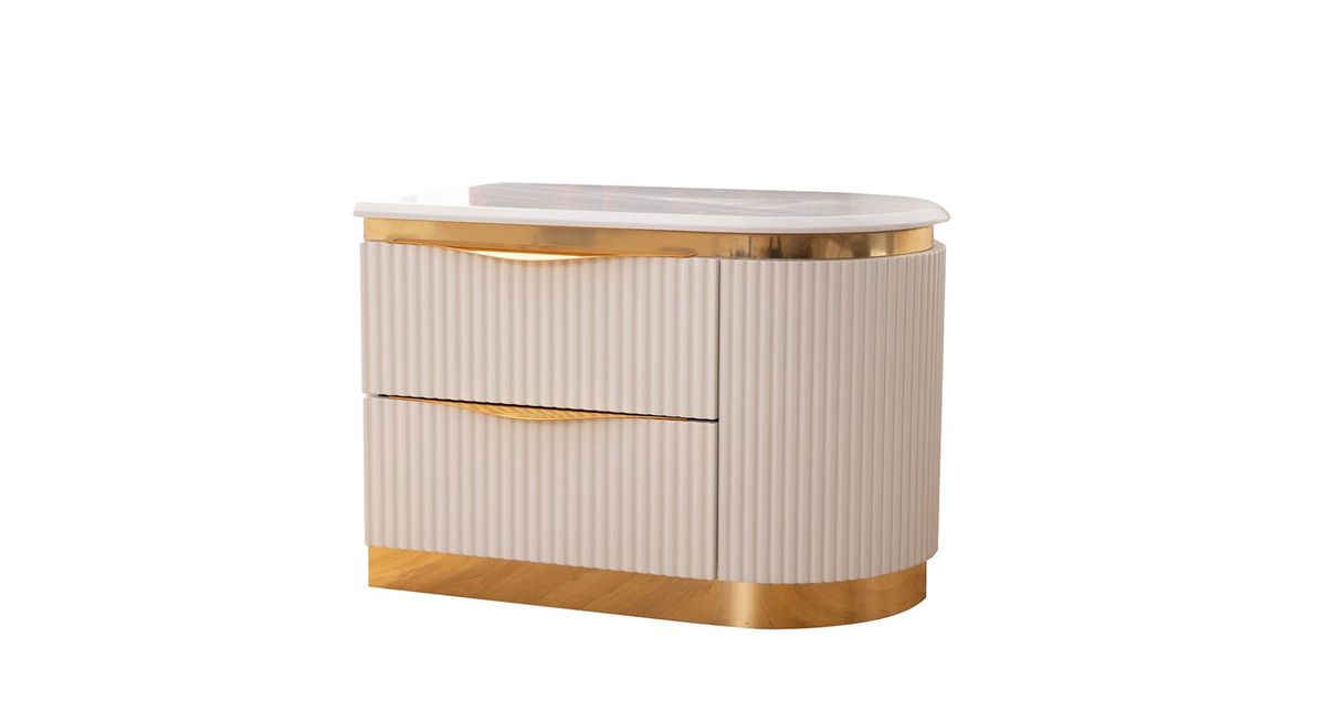 Galaxy Home Laura Gold Detailed Right Nightstand