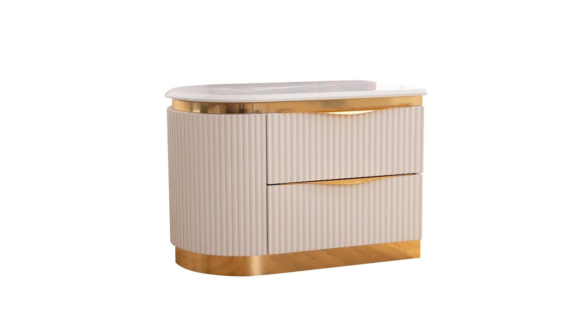 Galaxy Home Laura Gold Detailed Left Nightstand