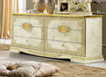 ESF Furniture - Leonardo Double Dresser in Ivory-Gold - LEONARDODRESSER