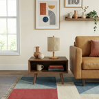 Levio Table Lamp, Natural Oak Wooden Base with Linen Shade