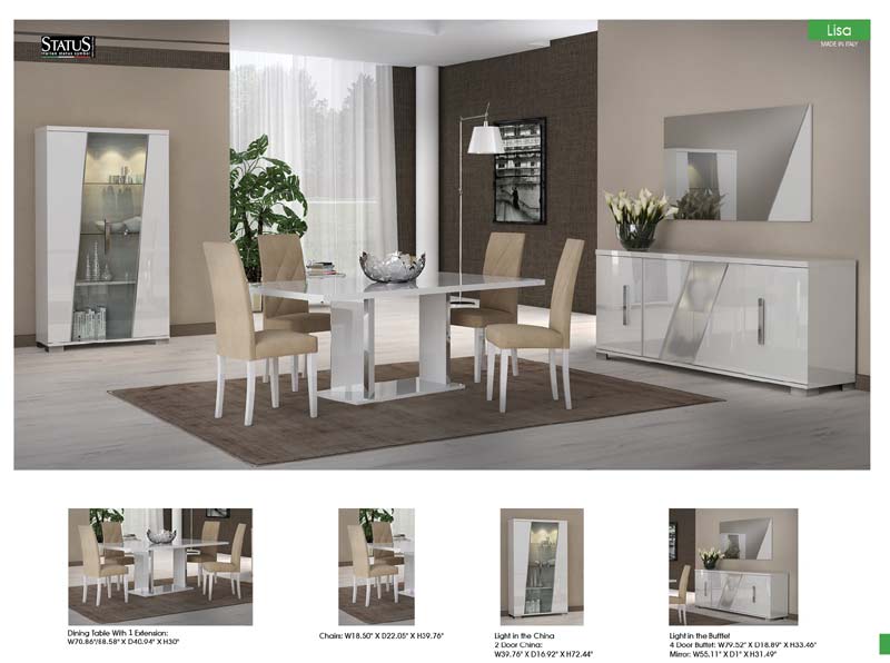 ESF Furniture - Lisa 8 Piece Dining Room Set - LISADTABLE-8SET