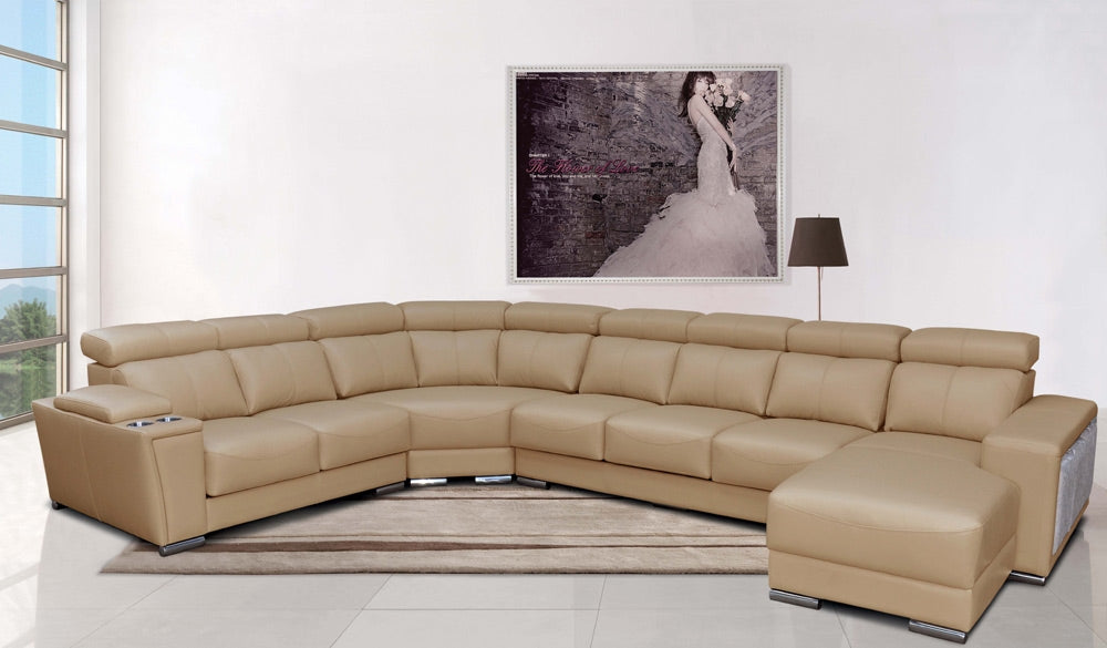 ESF Furniture - 8312 Modern Sectional Sofa with Sliding Seats - 8312SECTIONALRIGHT