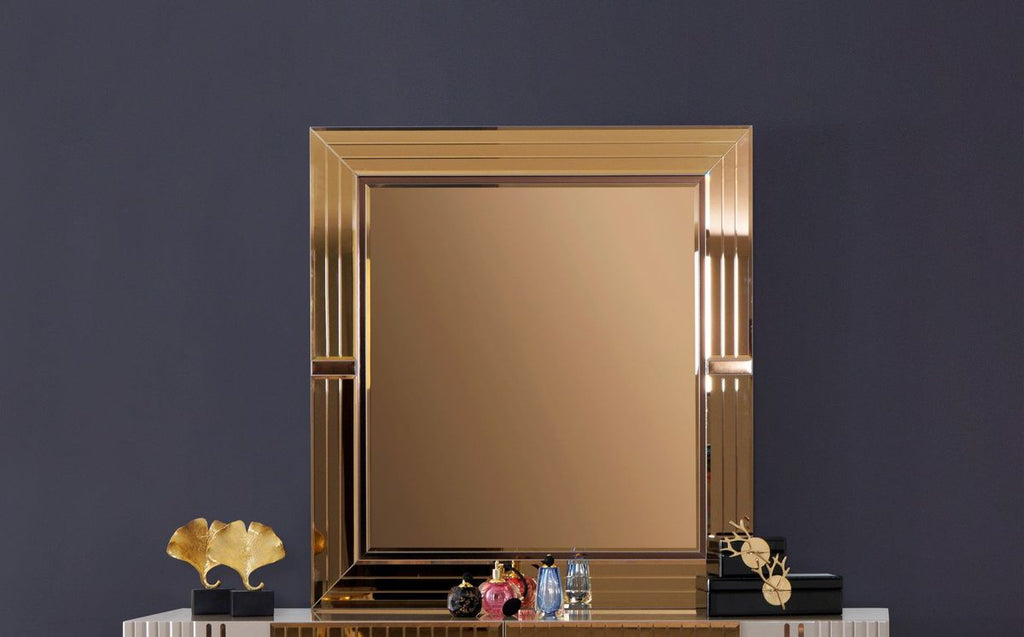 Galaxy Home Lorenzo Gold Detailed Mirror
