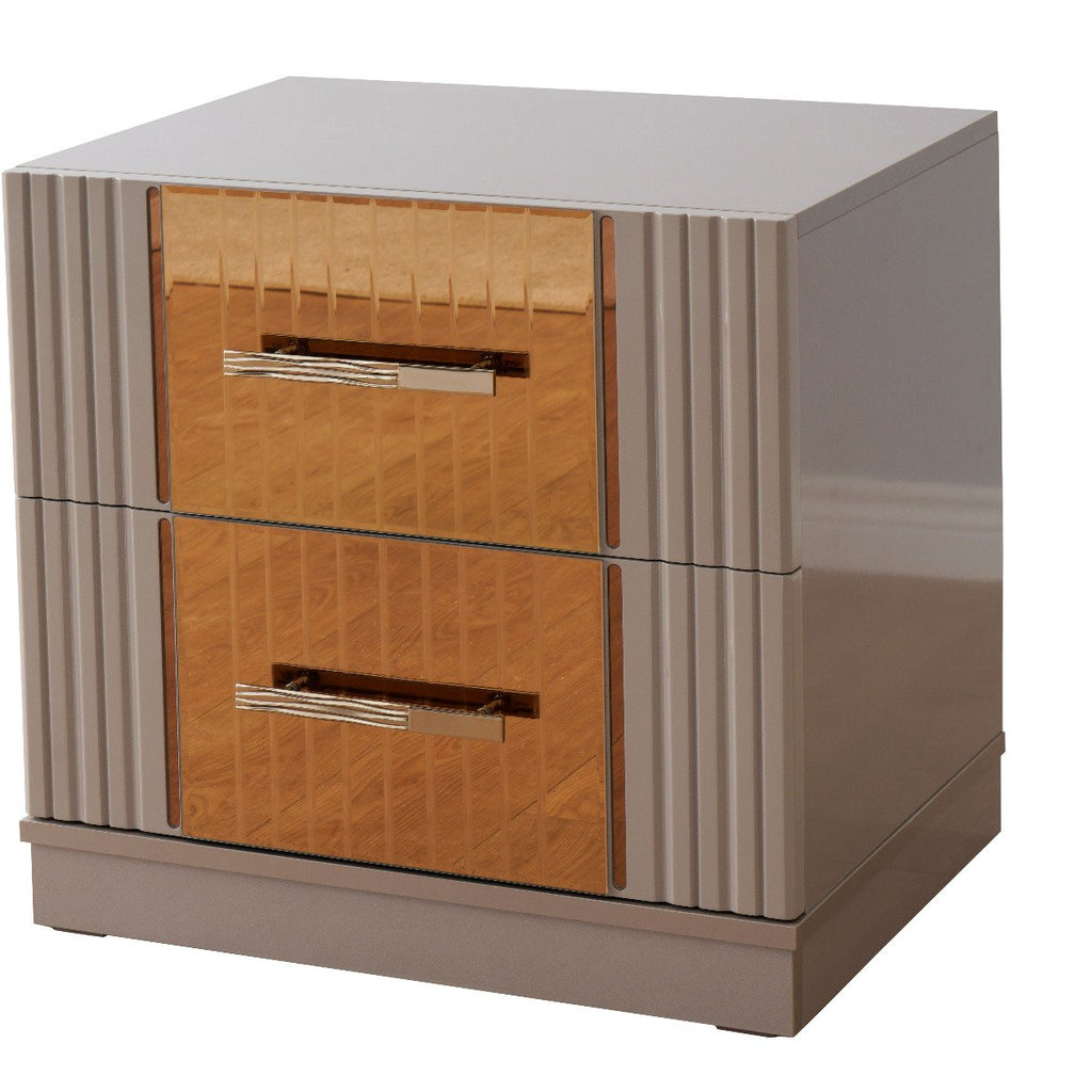 Galaxy Home Lorenzo Gold Detailed Nightstand
