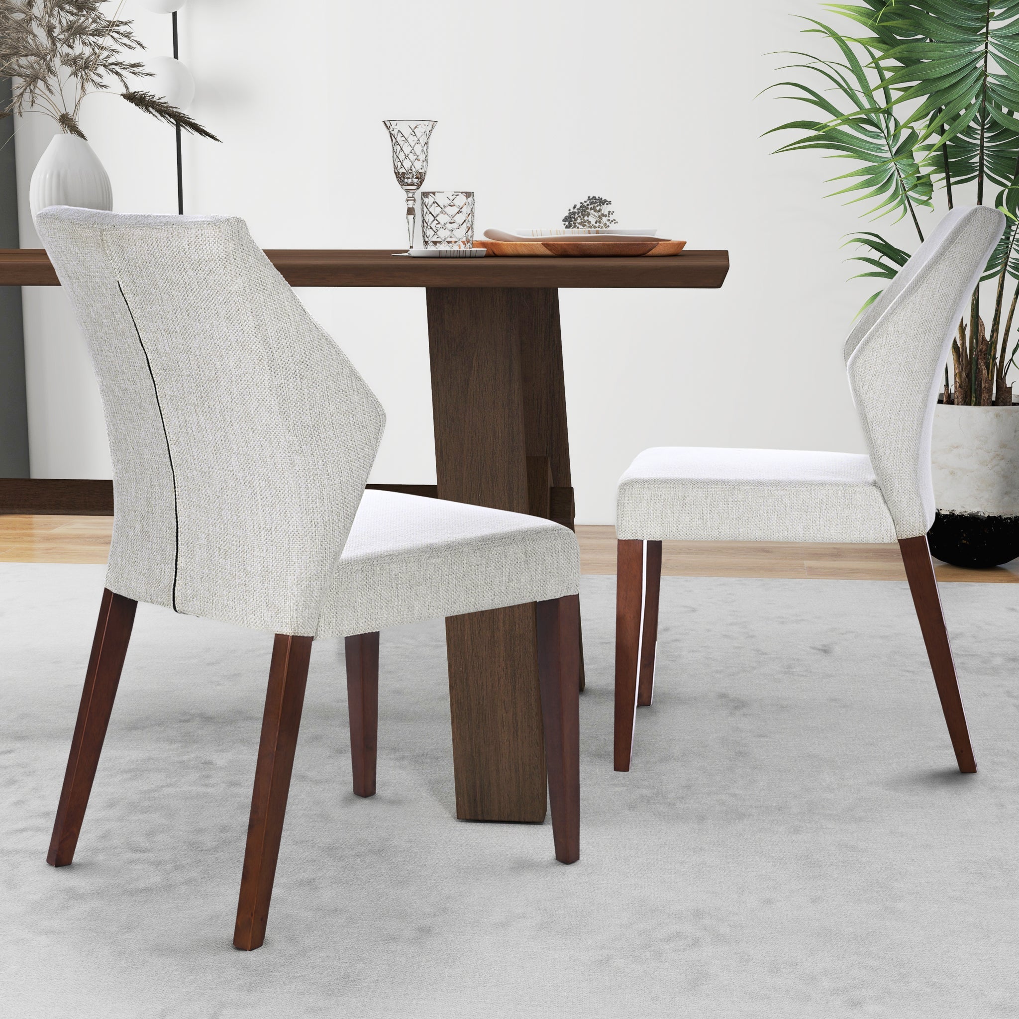 Luca Light Grey Fabric Dining Chair (Set Of 2)