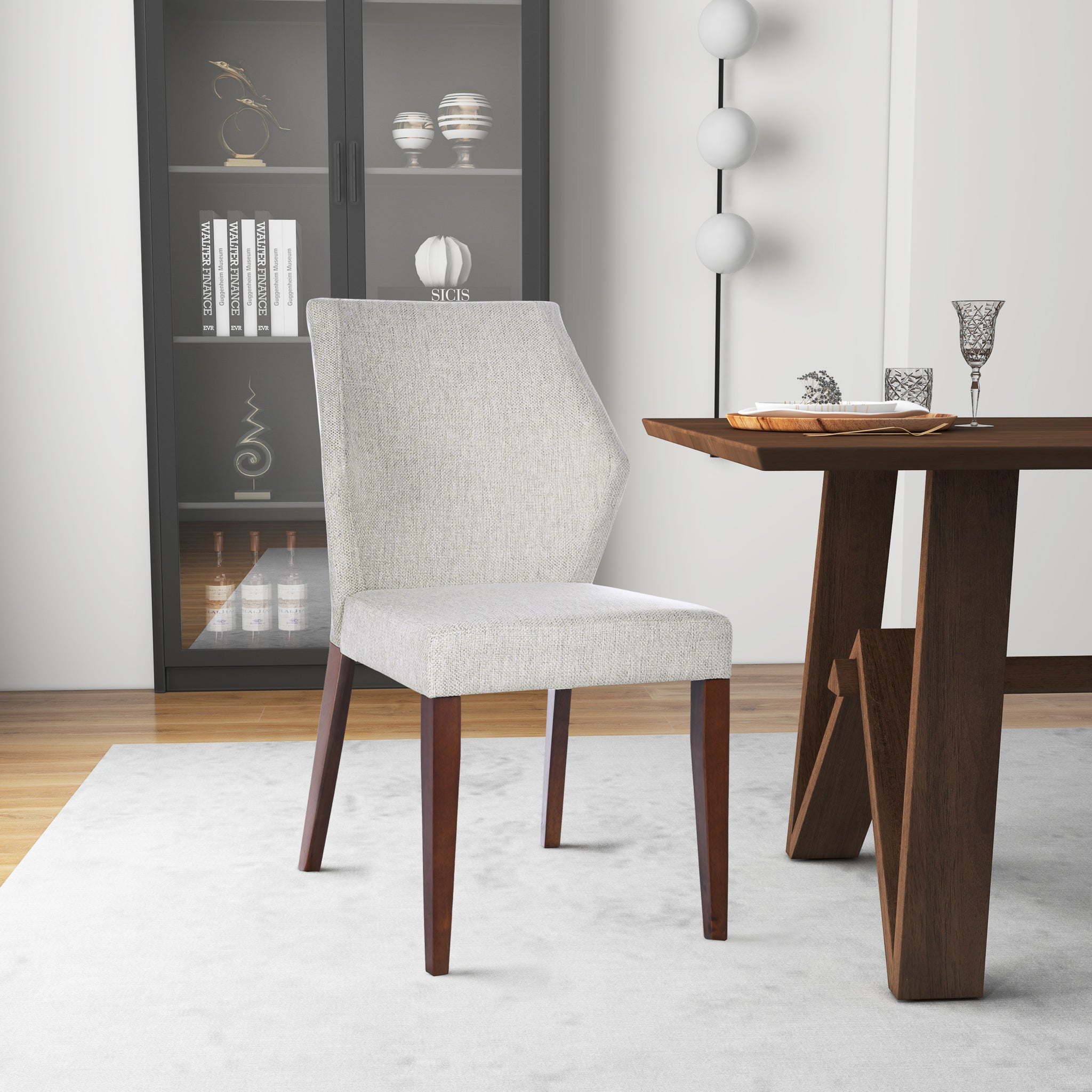 Luca Light Grey Fabric Dining Chair (Set Of 2)