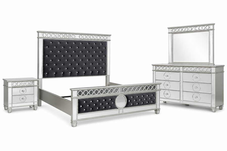 Bella Grey Velvet Bedroom Set
