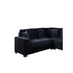 Comfy II Black Sectional — Exact product detail: Left-side detail