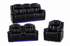 Lucky Charm black reclining sofa, console loveseat and recliner set