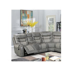 Phoenix II Grey Reclining Sectional — Exact product detail: Left-side detail