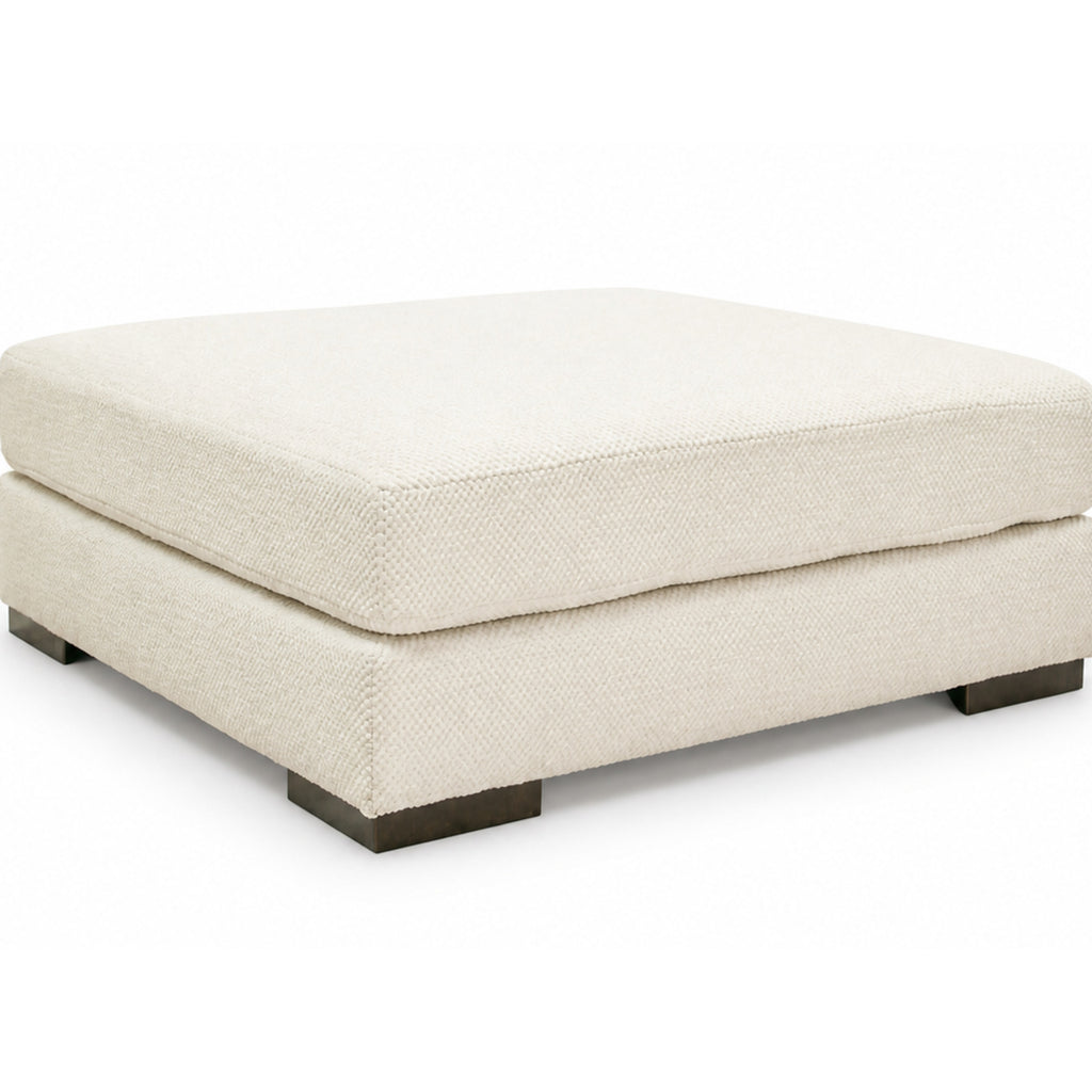Zada Ivory Ottoman — Exact product detail: Center detail