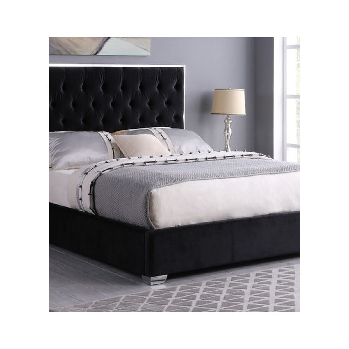 Rose Black 55"H Bed — Exact product detail: Center detail
